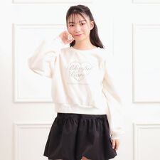 チュール重ねミニ裏毛トレーナー