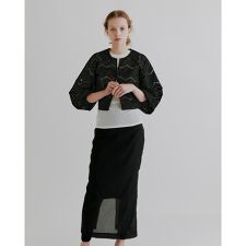 kiehtova/LACE VOLUMESLEEVE BLOUSE/レース ボリュームカーディガン