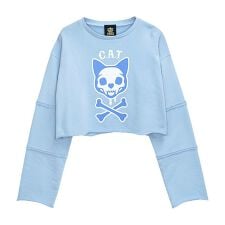 LISTEN FLAVOR　スカルキャット ピグメントプルオーバー【COBALT L.BLUE】