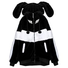 LISTEN FLAVOR　うさ耳天使のファーブルゾン【BLACK】