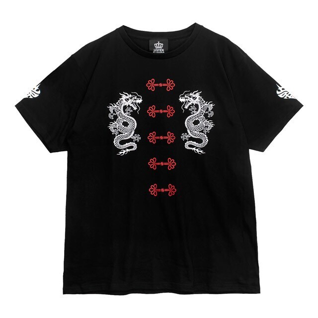LISTEN FLAVOR ドラゴンチャイナTシャツ【BLACK×RED】 | LISTEN FLAVOR