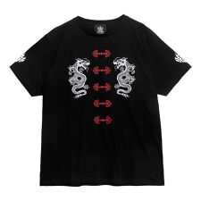 LISTEN FLAVOR　ドラゴンチャイナTシャツ【BLACK×RED】