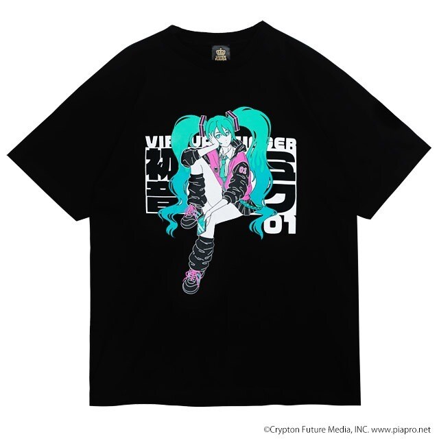 初音ミク Tシャツ 【BLACK】初音ミク×リッスンフレーバー | LISTEN