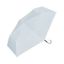 【Wpc.】日傘 折りたたみ傘 遮光シルバーリボンハート ミニ【完全遮光100％＆完全UVカット10