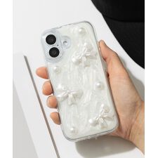 iPhoneケース スマホケース オーロラ リボン パール