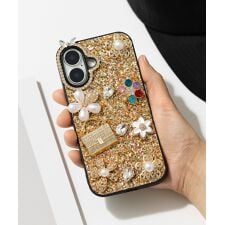 iPhoneケース スマホケース キラキラ パールフラワー ビジュー