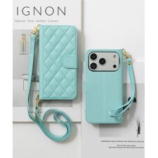 iPhoneケース スマホケース 手帳型 キルティング ストラップ付き