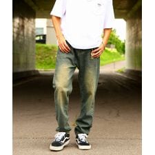 ヴィンテージ メイク タック  テーパード ハイウエスト デニム パンツ