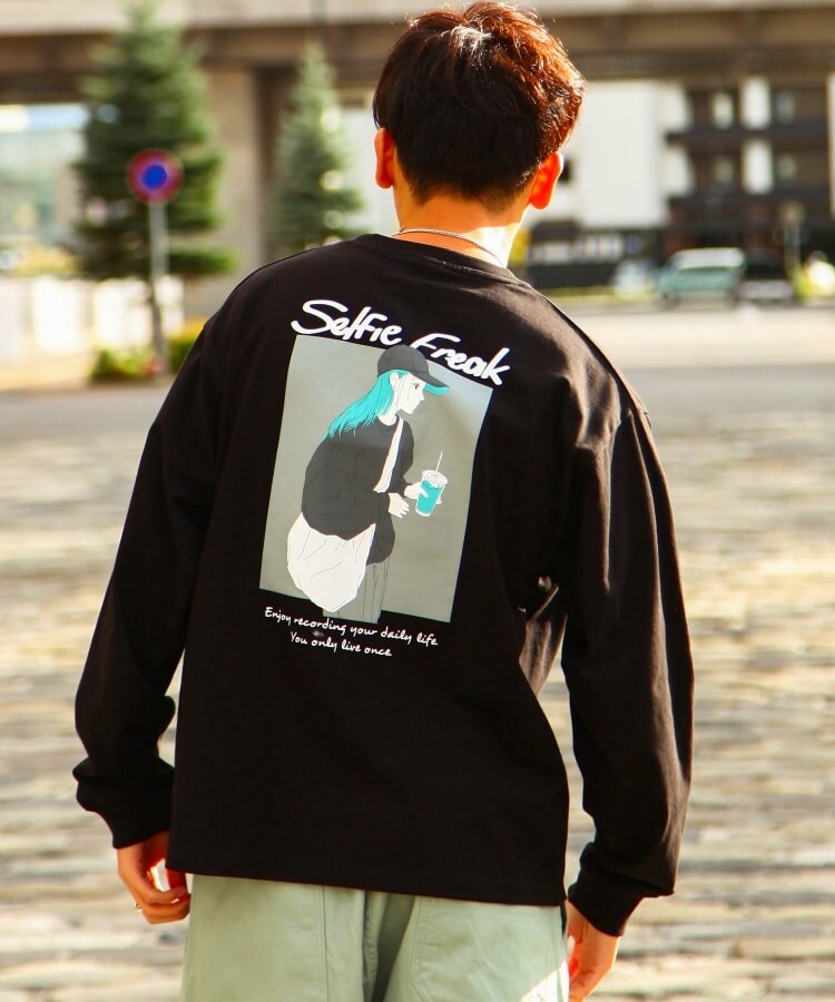 【i-24751301】Selfie freak セルフィーガールロングTシャツ