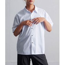 【az23146n】Nilway スナップボタン半袖レギュラーカラーシャツ