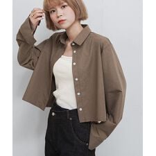 【24aw-ch304】Chillfar ベーシックカラークロップドシャツ