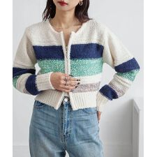【24aw-ch037】Chillfar ボーダーネップジップカーディガン