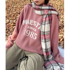 【24aw-ch057】Chillfar 24AWジャガードロゴカラールーズニット