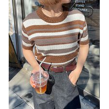 【24ss-ch017】Chillfar カラーボーダーサマーニット