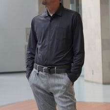 ストレッチスムース長袖シャツ