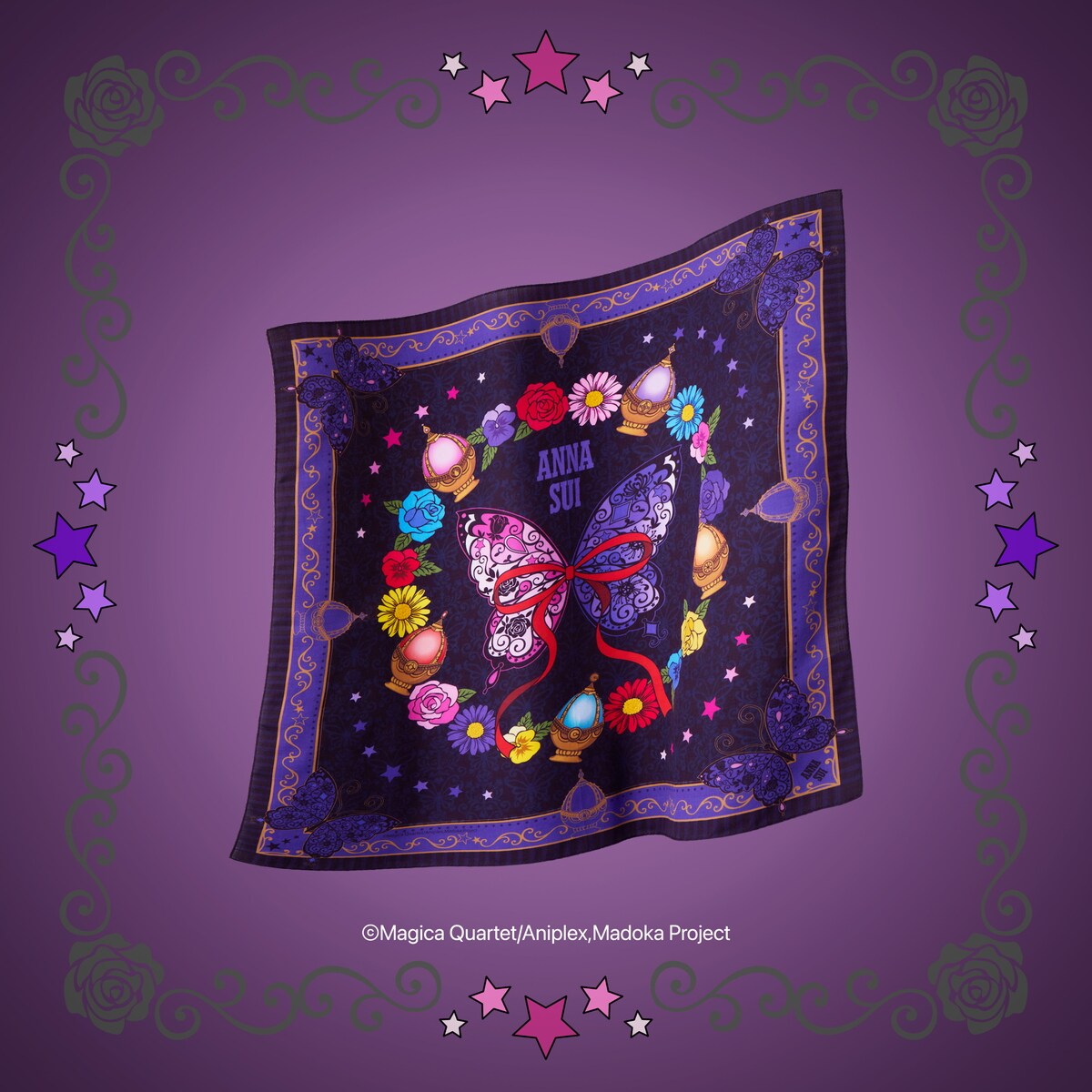 ANNA SUI×魔法少女まどか☆マギカ プリントハンカチ 魔法少女柄 | ANNA